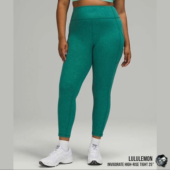 LULULEMON INVIGORATE HIGH-RISE LEGGINGS 25” IN TEAL LAGOON BLUE-GREEN PETITE NEW - Picture 2 of 15